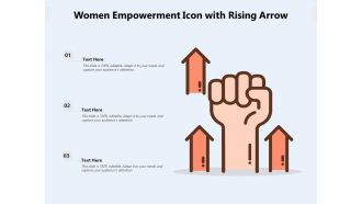 Women empowerment icon with rising arrow