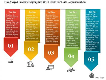0115 five staged linear infographics with icons for data representation powerpoint template
