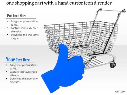 0814 shopping cart with hand icon for assurance shopping image graphics for powerpoint