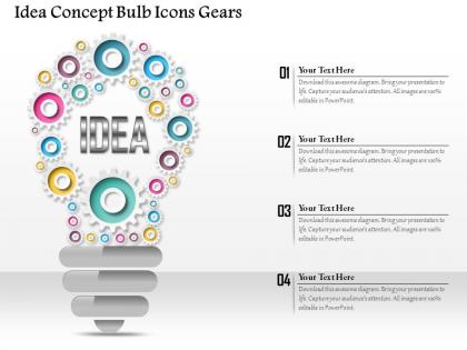 0914 business plan idea concept bulb icons gears graphic slide powerpoint template