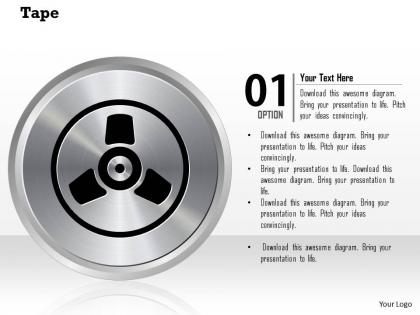 0914 icon image of tape media to show storage retention ppt slide