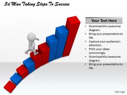 1013 3d man taking steps to success ppt graphics icons powerpoint