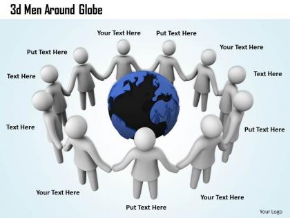 1013 3d men around globe ppt graphics icons powerpoint