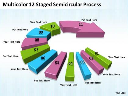 1013 marketing plan multicolor 12 staged semicircular process powerpoint templates backgrounds for slides