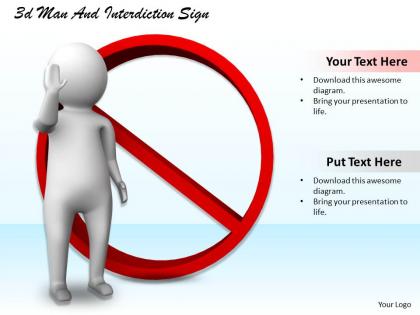 1113 3d man and interdiction sign ppt graphics icons powerpoint
