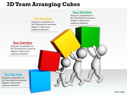 1113 3d team arranging cubes ppt graphics icons powerpoint