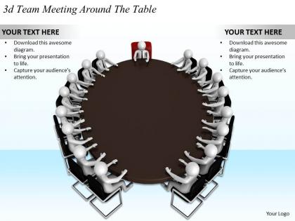 1113 3d team meeting around the table ppt graphics icons powerpoint
