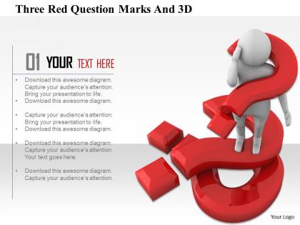1114 three red question marks and 3d ppt graphics icons