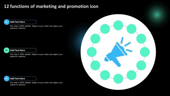 12 Functions Of Marketing And Promotion Icon