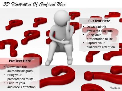 1813 3d illustration of confused man ppt graphics icons powerpoint