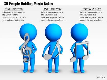 1813 3d people holding music notes ppt graphics icons powerpoint