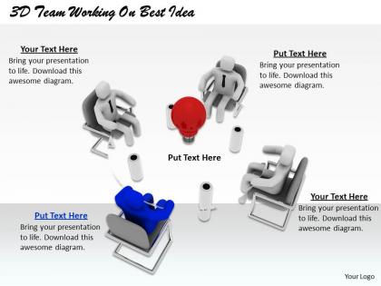 1813 3d team working on best idea ppt graphics icons powerpoint