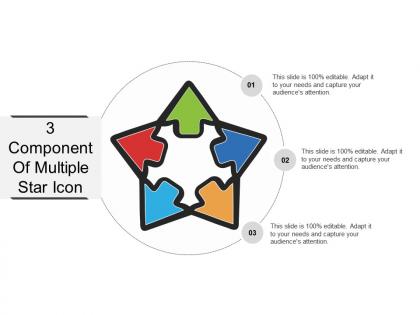 3 component of multiple star icon example of ppt