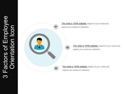 3 factors of employee orientation icon example of ppt