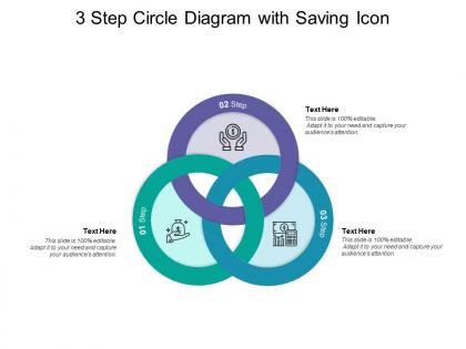 3 step circle diagram with saving icon