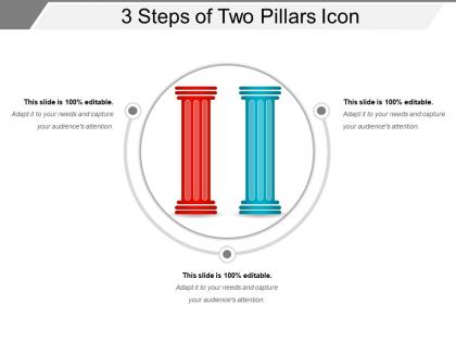 3 steps of two pillars icon powerpoint presentation