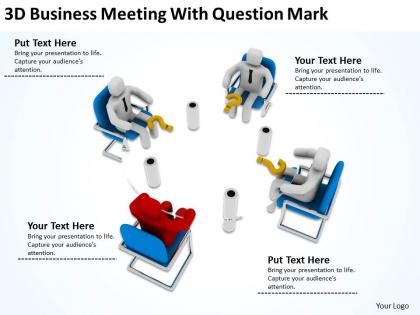 3d business meeting with question mark ppt graphics icons