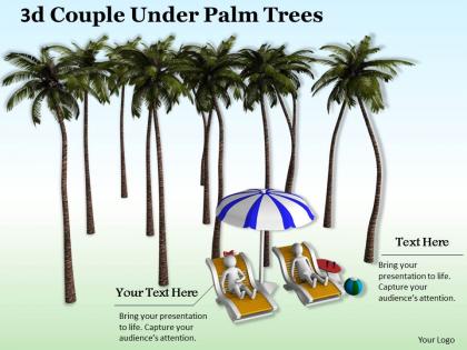 3d couple under palm trees ppt graphics icons powerpoint