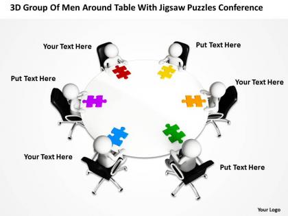 3d_group_of_men_around_table_with_jigsaw_puzzles_conference_ppt_graphic_icon_Slide01