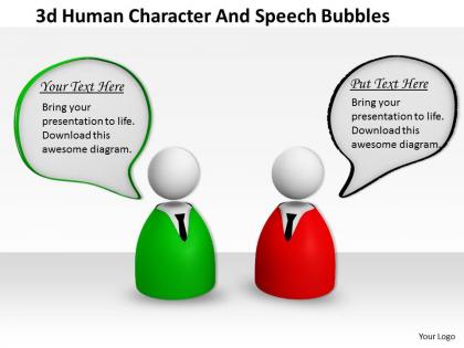 3d human character and speech bubbles ppt graphics icons powerpoint