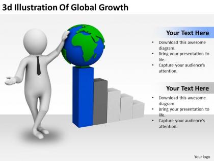 3d illustration of global growth ppt graphics icons powerpoint