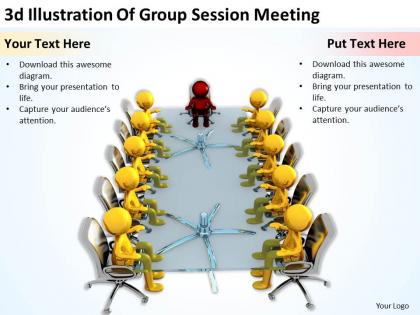 3d illustration of group session meeting ppt graphics icons