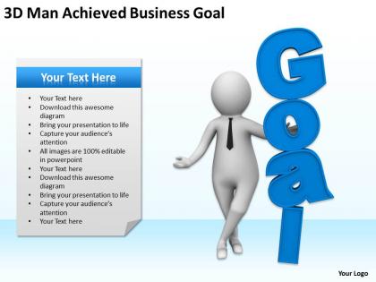 3d man achieved business goal ppt graphics icons powerpoint