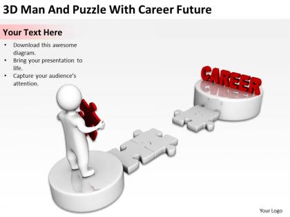 3d man and puzzle with career future ppt graphics icons