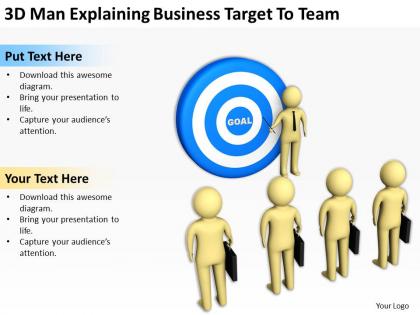 3d man explaining business target to team ppt graphics icons powerpoin