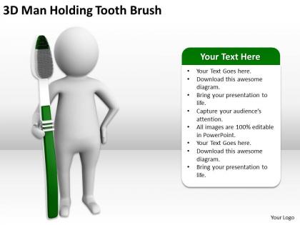 3d man holding tooth brush ppt graphics icons powerpoint
