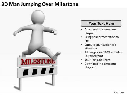 3d man jumping over milestone ppt graphics icons powerpoint