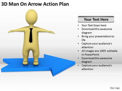 3d man on arrow action plan ppt graphics icons powerpoint