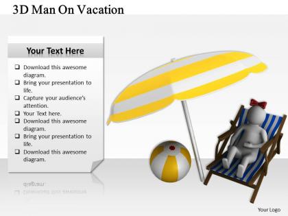 3d man on vacation ppt graphics icons powerpoint