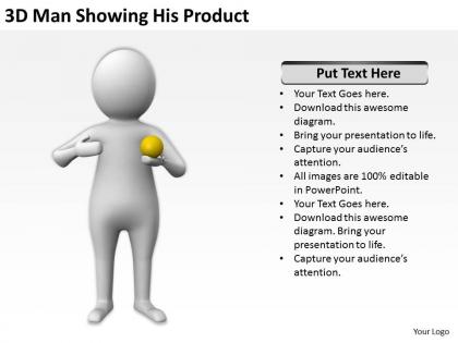 3d man showing his product ppt graphics icons powerpoint