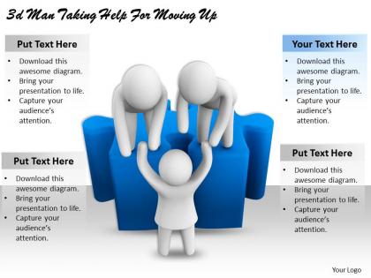 3d man taking help for moving up ppt graphics icons powerpoint