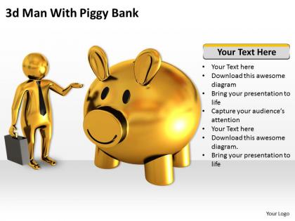 3d man with piggy bank ppt graphics icons powerpoint