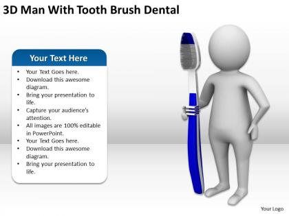 3d man with tooth brush dental ppt graphics icons powerpoint