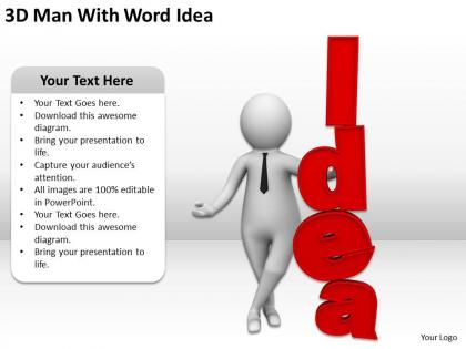 3d man with word idea ppt graphics icons powerpoint