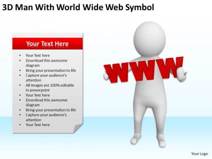 3d man with world wide web symbol ppt graphics icons powerpoint