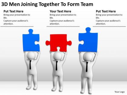 3d men joining together to form team ppt graphics icons powerpoint