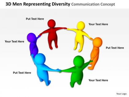 3d men representing diversity communication ppt graphics icons