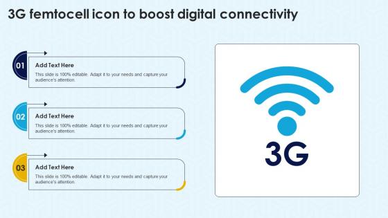 3g Femtocell Icon To Boost Digital Connectivity Ppt Presentation