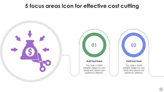 5 Focus Areas Icon For Effective Cost Cutting