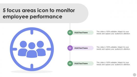 5 Focus Areas Icon To Monitor Employee Performance
