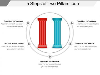 5 steps of two pillars icon ppt example file