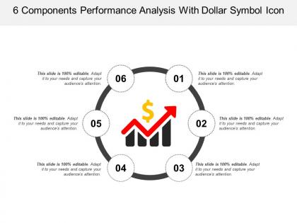 6 components performance analysis with dollar symbol icon
