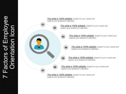 7 factors of employee orientation icon example of ppt