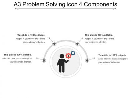 A3 problem solving icon 4 components powerpoint slide backgrounds