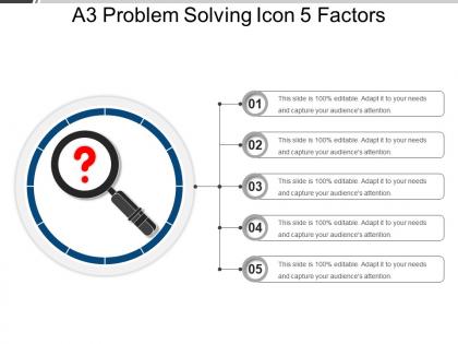 A3 problem solving icon 5 factors powerpoint slide images