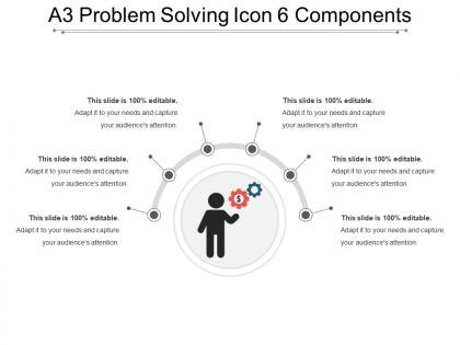 A3 problem solving icon 6 components powerpoint slide designs